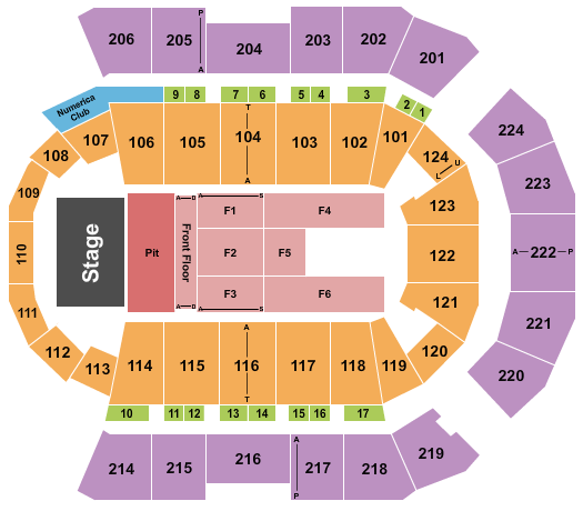 Spokane Arena Seating Chart: Endstage GA Pit & Front 2