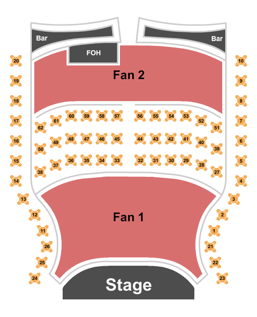 Sport of Kings Theatre Seating Chart: Fan 1/Fan 2/VIP