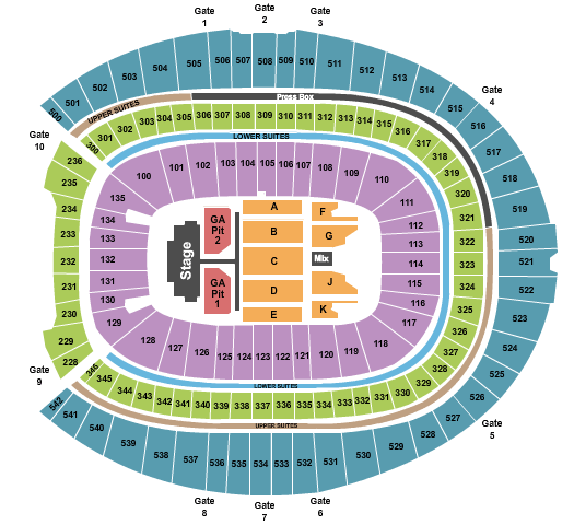 Mile High Stadium Seating Chart Concert