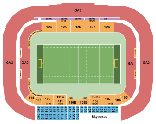 Sports Illustrated Stadium Seating Chart: Rugby GA Numbered
