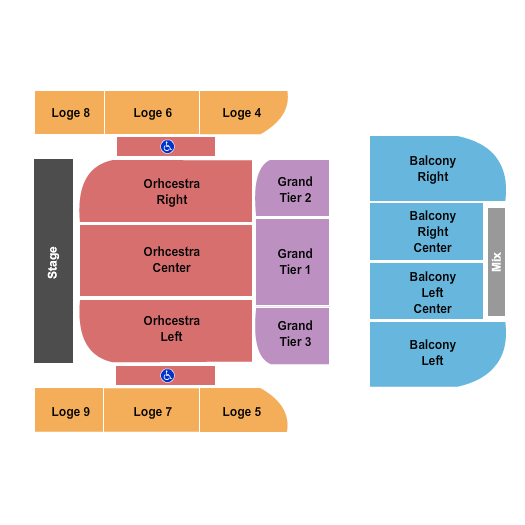 Springfield Symphony Hall Seating Chart: End Stage