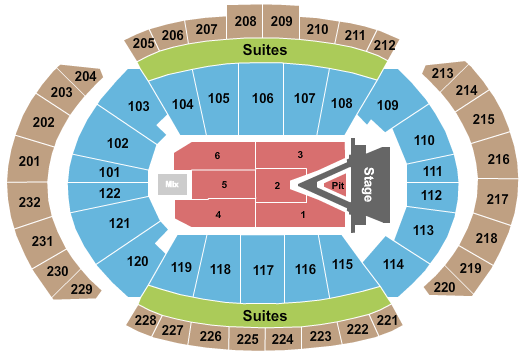 T-Mobile Center Seating Chart: Aerosmith 2023