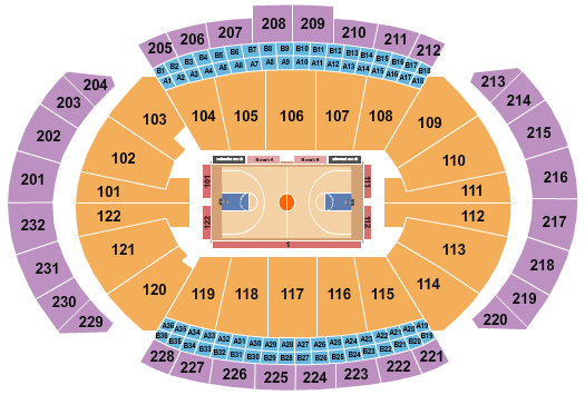 T-Mobile Center Seating Chart: Basketball 2
