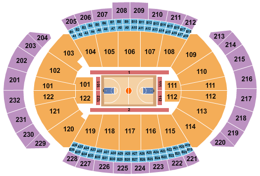 T-Mobile Center Seating Chart: Basketball