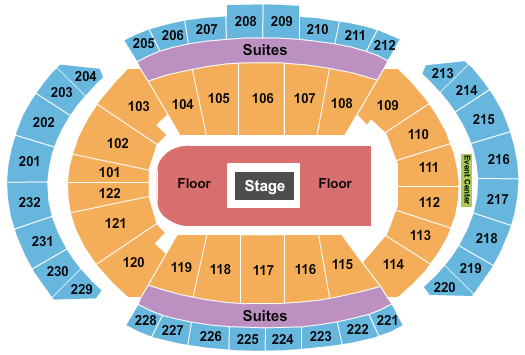 T-Mobile Center Seating Chart: Center Stage 3