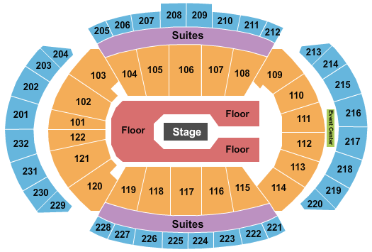 T-Mobile Center Seating Chart: Center State GA Floor 2