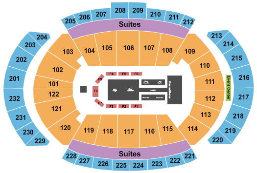 T-Mobile Center Seating Chart: Gold Over America Tour