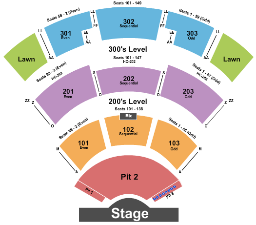 St. Augustine Amphitheatre Seating Chart: Endstage Pit 3