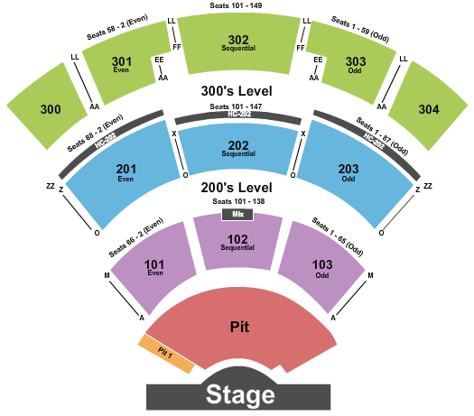 St. Augustine Amphitheatre Seating Chart: Endstage Pit 4