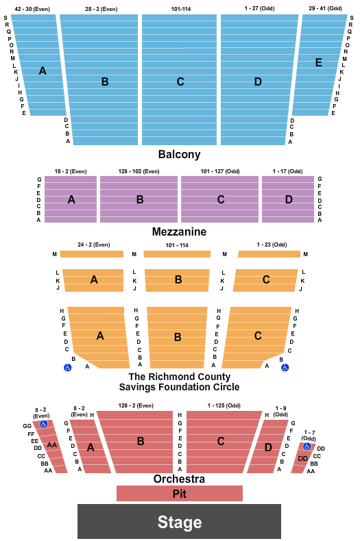 St. George Theatre Seating Chart: Endstage 4