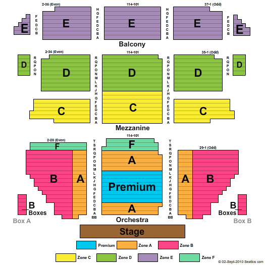 St. James Theatre Seating Chart: Endstage-Zone