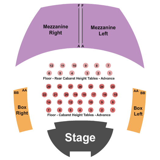 Stable Hall Seating Chart: Endstage Cabaret