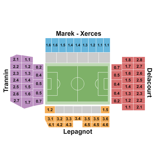 Stade Bollaert-Delelis Seating Chart: Soccer - Static