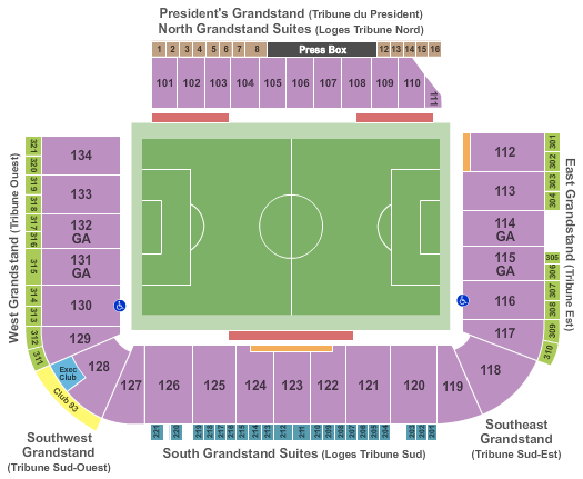 Stade Saputo Map