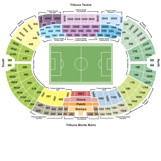 Stadio Olimpico - Rome Seating Chart: Soccer