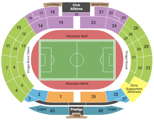 Stadium Municipal - Toulouse Seating Chart: Soccer