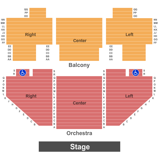 Stadium Performing Arts Center Seating Chart: Endstage