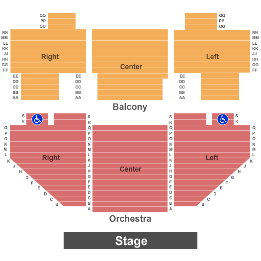 Stadium Theatre Performing Arts Center Seating Chart: Endstage