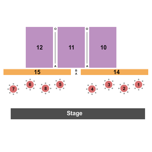 Stafford Civic Center Seating Chart: Endstage - Reserved & Tables