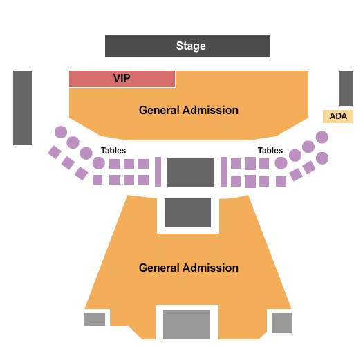 Stage AE Seating Chart: GA/VIP/Tables