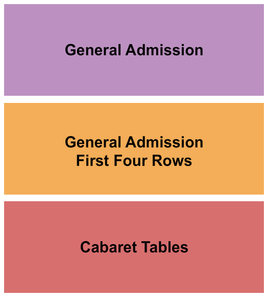 Stage Door Theater at Blumenthal Performing Arts Center Seating Chart: GA/GA First 4/Cabaret