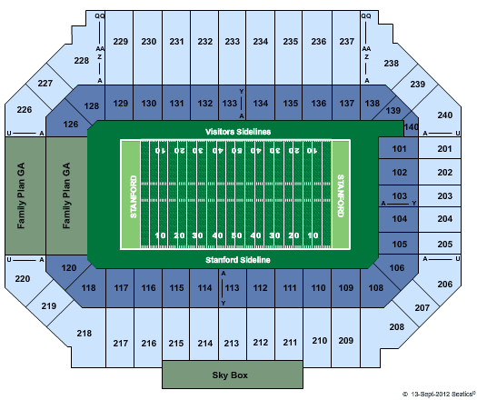 Stanford Stadium Seating Map