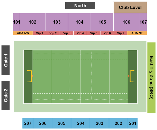 Starfire Sports Complex Seating Chart: Rugby