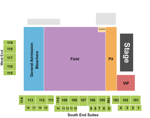 Starlight Stadium Seating Chart: Endstage GA Pit