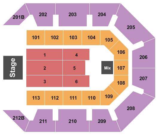 Star Of The Desert Arena Seating Chart: End Stage