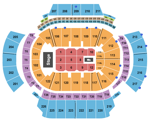 State Farm Arena - GA Seating Chart: Endstage Flr 1-12/No 11