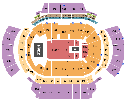 State Farm Arena - GA Seating Chart: Johnny Blue Skies