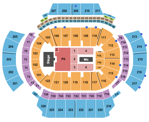 State Farm Arena - GA Seating Chart: Pearl Jam