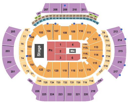 State Farm Arena - GA Seating Chart: Pit GA/Flr Rsv1-6, no 5