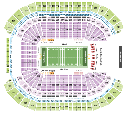 State Farm Stadium Seating Chart: Football RW- FiestaBowl