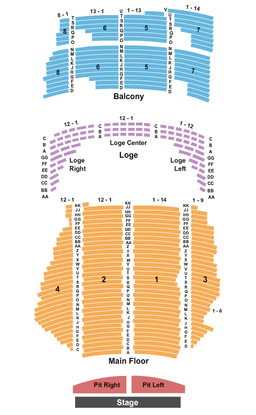 State Theatre - MN Seating Chart: Endstage w/ Pit
