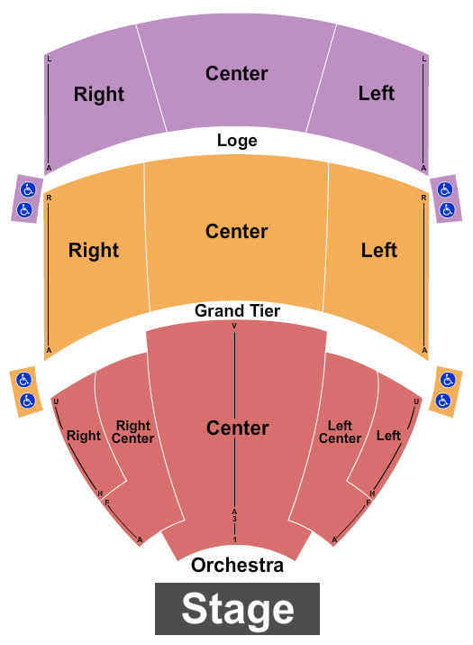 Steven Tanger Center for the Performing Arts Seating Chart: End Stage