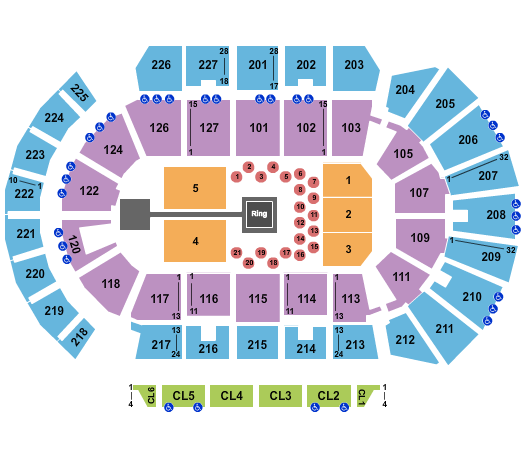 Adventist Health Arena Seating Chart: Boxing 2