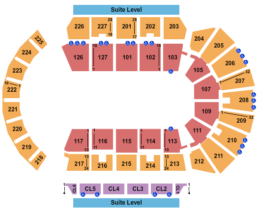 Adventist Health Arena Seating Chart: Open Floor