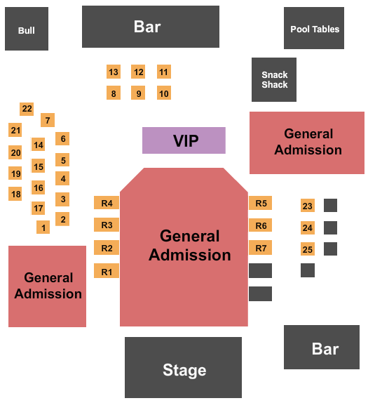 Stoney's Rockin Country Seating Chart: End Stage