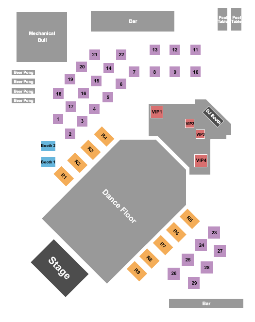 Stoney's Rockin Country Seating Chart: GA & Tables