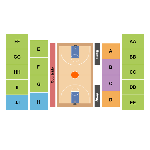 Stopher Gymnasium Seating Chart: Basketball