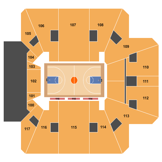 Strahan Arena at the University Events Center Seating Chart: Basketball