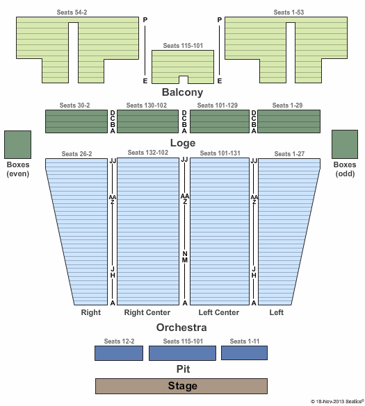 Seating Chart Stranahan Theater Toledo