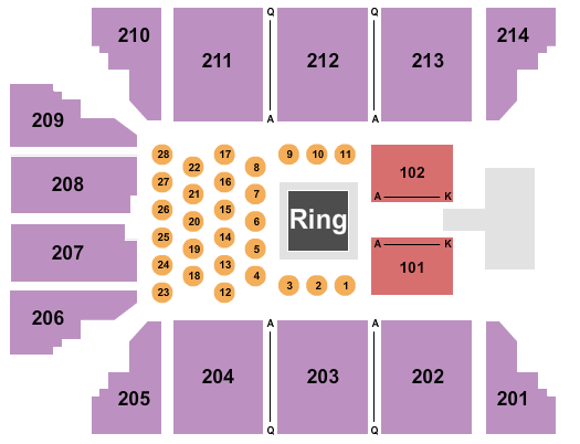 Stride Bank Center Seating Chart: MMA Tables