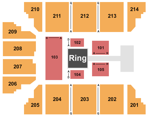 Stride Bank Center Seating Chart: Wrestling