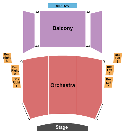 Studebaker Theater Seating Chart: End Stage