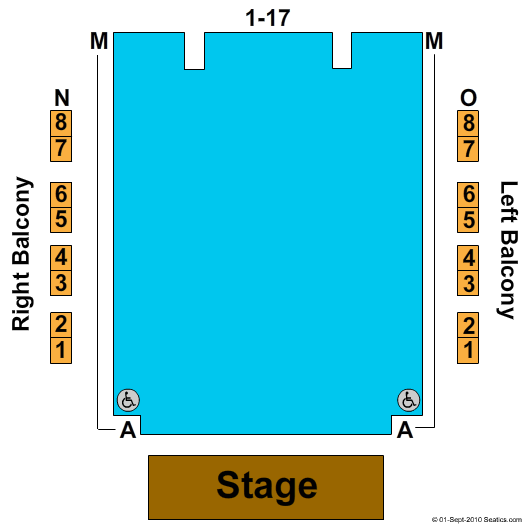 Studio One Riffe Center Seating Chart: End Stage