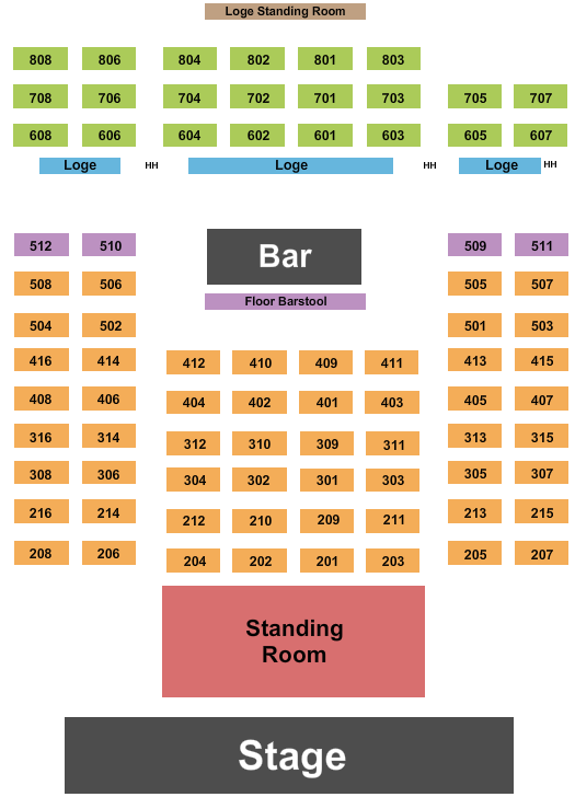 Suffolk Theater Seating Chart: Endstage SRO