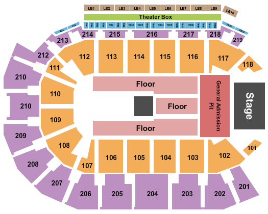 Summit Arena at The Monument Seating Chart: Endstage GA Pit 4