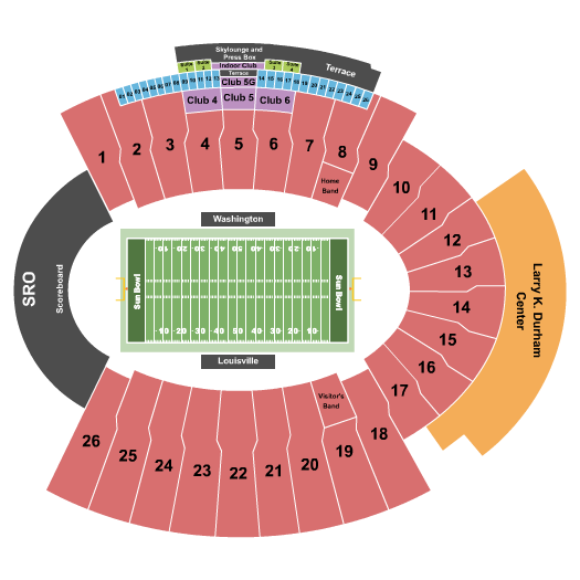 Sun Bowl Stadium Seating Chart: Football - Sun Bowl